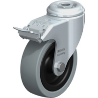 Roulette pour usage l&eacute;ger, Pivotant avec frein, 4" (101,6 mm), Caoutchouc plein, 242 lb (110 kg) Oxford Builders Supplies Inc