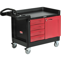 Trademaster Mobile Cabinets & Work Centres, 4 Drawers, 49" L x 26-1/4" W x 38" H, Black Oxford Builders Supplies Inc