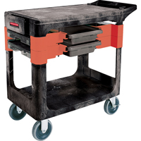 Maintenance Tool Cart, 2 Drawers, 38" L x 19-1/4" W x 33-3/8" H, Black Oxford Builders Supplies Inc