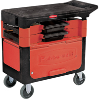 Trades Carts With Lockable Cabinet, 2 Drawers, 38" L x 19-1/4" W x 33-3/8" H, Black Oxford Builders Supplies Inc
