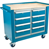 Industrial Duty Mobile Service Workbenches, Wood Surface Oxford Builders Supplies Inc