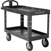 Heavy-Duty Utility Cart, 2 Tiers, 25-1/4" x 33-1/4" x 55", 750 lbs. Capacity Oxford Builders Supplies Inc