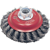 BK420T Knot Twisted Conical Brush, 4" Dia., 0.02" Fill, 5/8"-11 Arbor, Steel Oxford Builders Supplies Inc