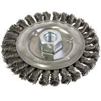 Standard Face Knot Wire Wheel Threaded, 5" Dia., 0.022" Fill, 5/8"-11 Arbor, Steel Oxford Builders Supplies Inc