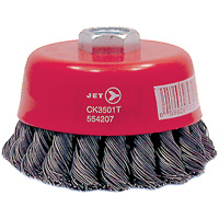 CK3501T High Performance Knot Twisted Cup Brush, 3-1/2" Dia., 0.02" Fill, 5/8"-11 Arbor, Steel Oxford Builders Supplies Inc