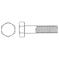 Hex Head Cap Screw, 1-1/8"-7 Dia., 3-1/2" L, Plain, Coarse, Grade 5 Oxford Builders Supplies Inc