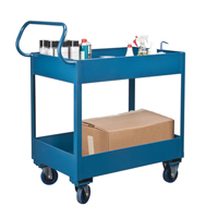 Chariots de service &agrave; bordure profonde, 2 Tiers, 24" la x 47" h x 36" p, Capacit&eacute; 1200 lb Oxford Builders Supplies Inc