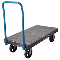 Plastic Platform Trucks, 60" L x 30" W, 2000 lbs. Cap., Mold-on Rubber Wheels Oxford Builders Supplies Inc