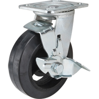 Mold-on Caster, Swivel with Brake, 6" (152.4 mm), Rubber, 550 lbs. (249 kg.) Oxford Builders Supplies Inc