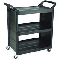 Bussing Cart with End Panels, 3 Tiers, 18-5/8" x 36-5/8" x 33-5/8", 150 lbs. Capacity Oxford Builders Supplies Inc