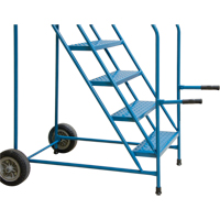 Escabeau roulant avec rails pour acc&egrave;s &agrave; une remorque, 4 marches, Largeur de la marche 22", Hauteur de la plateforme 37", Acier Oxford Builders Supplies Inc