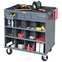Heavy-Duty Two-Sided Mobile Work Station, 1200 lbs. Capacity, Steel, 34" x W, 34" x H, 24" D, All-Welded, 6 Drawers Oxford Builders Supplies Inc