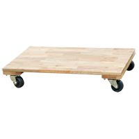 Solid Platform Wood Dolly, Rubber Wheels, 900 lbs. Capacity, 18" W x 30" D x 6" H Oxford Builders Supplies Inc