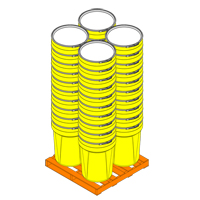Nestable Polyethylene Drum, 30 US gal (25 imp. gal.), Open Top, Yellow Oxford Builders Supplies Inc