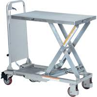 Manual Hydraulic Scissor Lift Table, 27-1/2" L x 17-5/8" W, Partial Stainless Steel, 400 lbs. Capacity Oxford Builders Supplies Inc