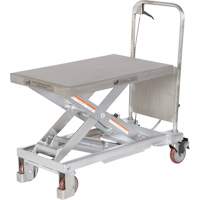 Manual Hydraulic Scissor Lift Table, 32-1/2" L x 19-1/2 W, Partial Stainless Steel, 1000 lbs. Capacity Oxford Builders Supplies Inc