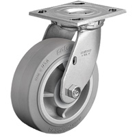 Plate Caster, Swivel, 4" (101.6 mm), Rubber, 225 lbs. (102 kg.) Oxford Builders Supplies Inc