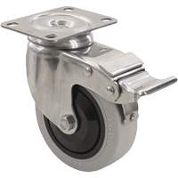 2309 Caster with Double Locking Brake, Swivel with Brake, 5" (127 mm), Envirothane Grey, 350 lbs. (158.8 kg.) Oxford Builders Supplies Inc