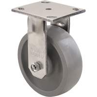 Max9 Caster, Rigid with Brake, 6" (152.4 mm), Envirothane Grey-WOW, 1100 lbs. (498.95 kg.) Oxford Builders Supplies Inc