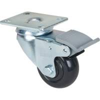 Caster, Swivel with Brake, 3" (76.2 mm), Polyolefin, 250 lbs. (113.4 kg) Oxford Builders Supplies Inc