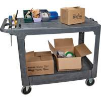 Chariot utilitaire pour l'entretien avec tablette plate, 2 tiers, 25-1/4" x 32-1/4" x 44", Capacit&eacute; 550 lb Oxford Builders Supplies Inc