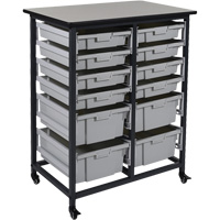 Rangement mobile pour bacs, &agrave; un c&ocirc;t&eacute;, 12 bacs, 30-3/4" la x 20" p x 37-1/2" h Oxford Builders Supplies Inc