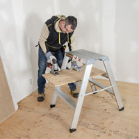 Poste de travail chevalet de sciage portatif, Cadre Aluminium, 12-1/4" p x 36" h Oxford Builders Supplies Inc