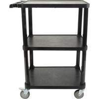 Utility Cart with Flat Shelf, 3 Tiers, 18-1/8" x 37-3/8" x 27-3/4", 330 lbs. Capacity Oxford Builders Supplies Inc