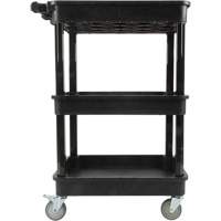 Utility Cart with Deep Lip Shelf, 3 Tiers, 19" x 39-1/2" x 28-1/4", 330 lbs. Capacity Oxford Builders Supplies Inc