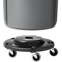 Brute&reg; Dolly, Polyethylene, Black, Fits: 20 - 55 US Gal. Oxford Builders Supplies Inc