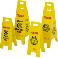 Wet Floor Safety Signs, Quadrilingual with Pictogram Oxford Builders Supplies Inc