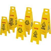 Wet Floor Safety Signs, Quadrilingual with Pictogram Oxford Builders Supplies Inc