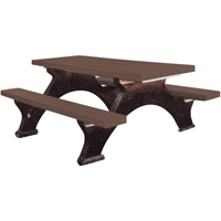 Tables de pique-nique en plastique recycl&eacute;, 6' lo x 62-1/4" la, Brun Oxford Builders Supplies Inc