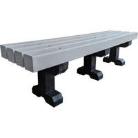 Banc de parc, Plastique recycl&eacute;, 72" lo x 17" la x 17" h, Gris Oxford Builders Supplies Inc