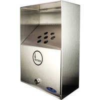 Smoking Receptacles, Wall-Mount, Stainless Steel, 3.3 Litres Capacity, 13-1/2" Height Oxford Builders Supplies Inc