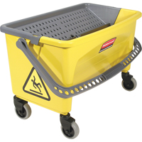 Seaux avec plaque essoreuse pour produits en microfibres, Pression vers le bas, 10,75 gal. US (43 Quart), Jaune Oxford Builders Supplies Inc