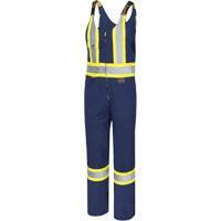 6615T Salopette de s&eacute;curit&eacute;, Poly-coton, 48 (grande taille), Bleu marin Oxford Builders Supplies Inc