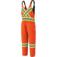 5538 High Visibility Quilted Duck Overalls, Cotton, X-Large, High Visibility Orange Oxford Builders Supplies Inc