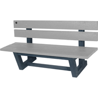 Outdoor Park Benches, Recycled Plastic, 72" L x 23-3/16" W x 29-13/16" H, Grey Oxford Builders Supplies Inc