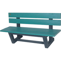 Outdoor Park Benches, Recycled Plastic, 72" L x 23-3/16" W x 29-13/16" H, Green Oxford Builders Supplies Inc