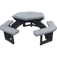 Recycled Plastic Hexagon Picnic Tables, 78" L x 78" W, Grey Oxford Builders Supplies Inc