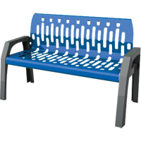 Bancs Stream, Acier, 48" lo x 25" la x 34" h, Bleu Oxford Builders Supplies Inc