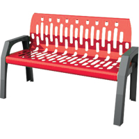 Bancs Stream, Acier, 48" lo x 25" la x 34" h, Rouge Oxford Builders Supplies Inc