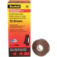 Scotch&reg; Vinyl Colour Coding Electrical Tape, 19 mm (3/4") W x 20 m (66') L, 7 mils, Brown Oxford Builders Supplies Inc