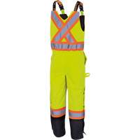 5041BB Waterproof Quilted Bib Pants, Polyester, Large, High Visibility Lime-Yellow Oxford Builders Supplies Inc