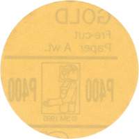 Gold Hookit Disc, 3" Dia., P400 Grit, Aluminum Oxide, C-Weight Oxford Builders Supplies Inc