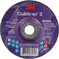 Cubitron 3 Depressed Centre Grinding Wheel, 4" x 1/4", 5/8" Arbor, Ceramic, Type T27 Oxford Builders Supplies Inc