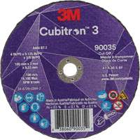 Cubitron 3 Cut-Off Wheel, 4" x 1/8", 3/8" Arbor, Type T1, Ceramic, 21000 RPM Oxford Builders Supplies Inc