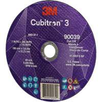 Cubitron 3 Cut-Off Wheel, 7" x 0.09", 7/8" Arbor, Type T27, Ceramic, 8500 RPM Oxford Builders Supplies Inc