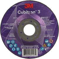 Cubitron 3 Cut and Grind Wheel, 4-1/2" x 1/8", 7/8" Arbor, Type 27, 36 Grit, Ceramic Oxford Builders Supplies Inc